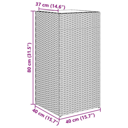 Pflanzkübel 2 Stk. Braun 40x40x80 cm Poly Rattan