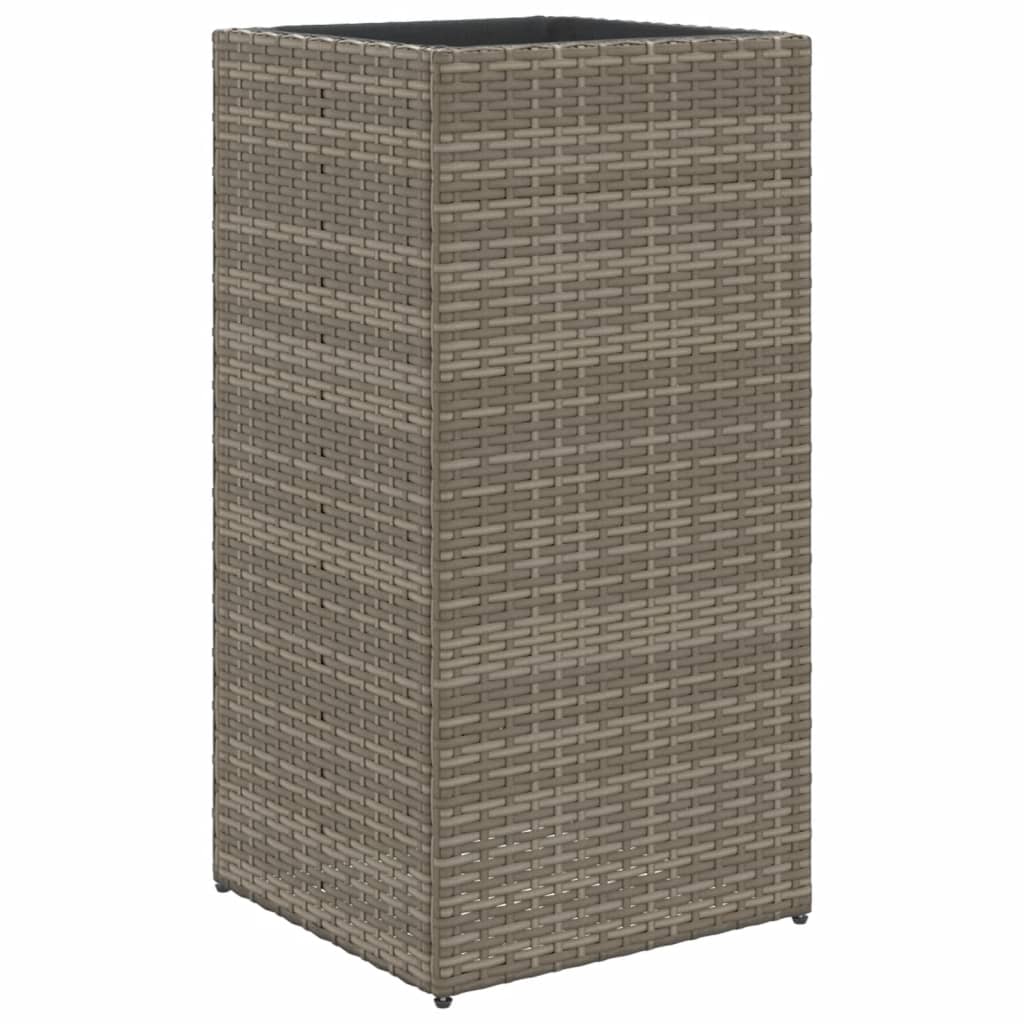 Pflanzkübel 2 Stk. Grau 40x40x80 cm Poly Rattan