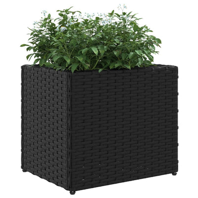 Pflanzkübel 2 Stk. Schwarz 36x30x32 cm Poly Rattan