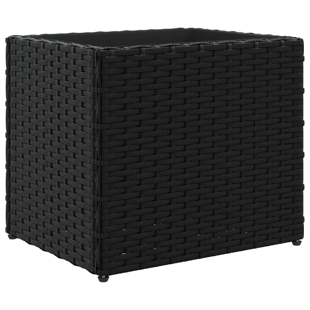 Pflanzkübel 2 Stk. Schwarz 36x30x32 cm Poly Rattan