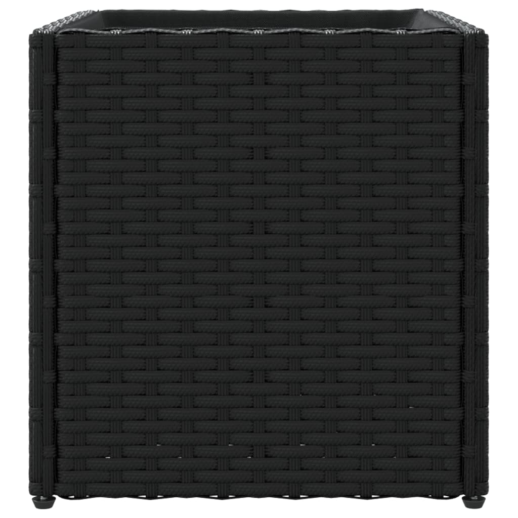 Pflanzkübel 2 Stk. Schwarz 36x30x32 cm Poly Rattan