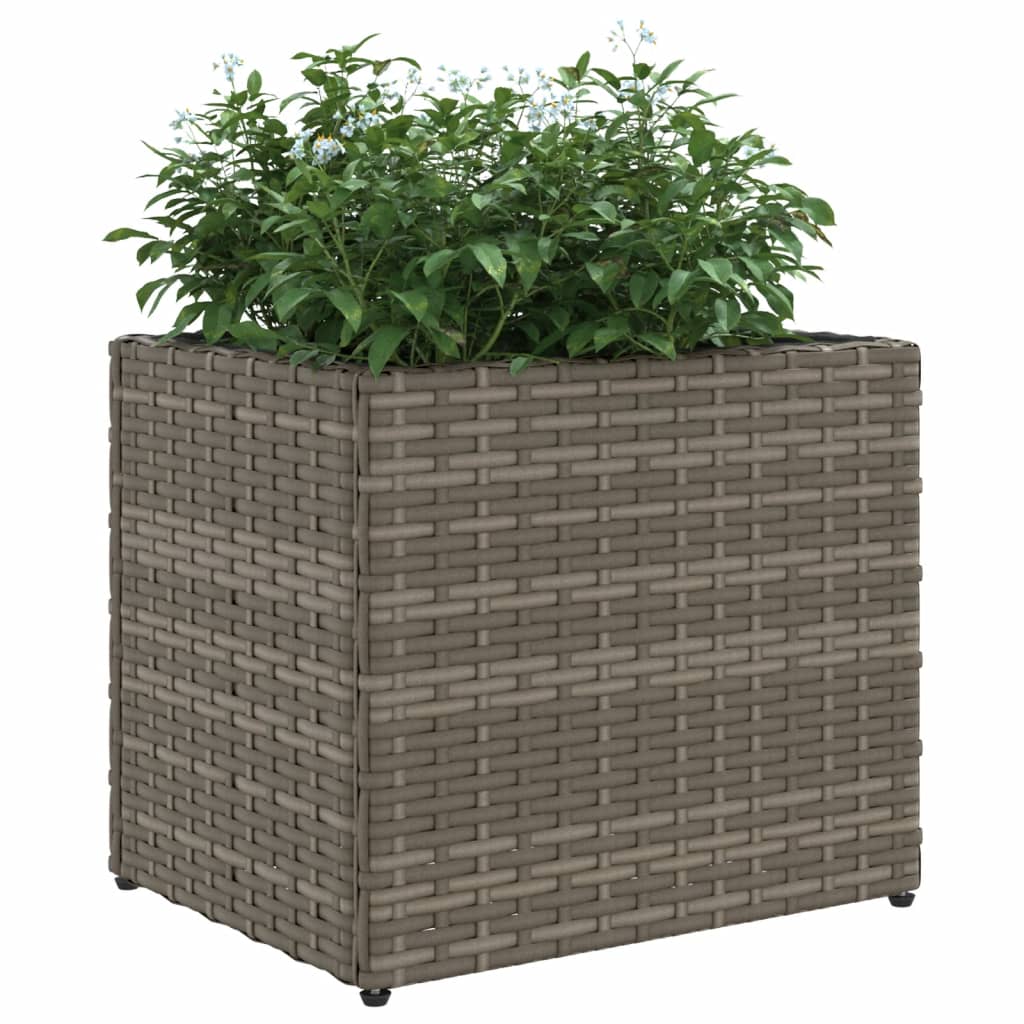 Pflanzkübel 2 Stk. Grau 36x30x32 cm Poly Rattan