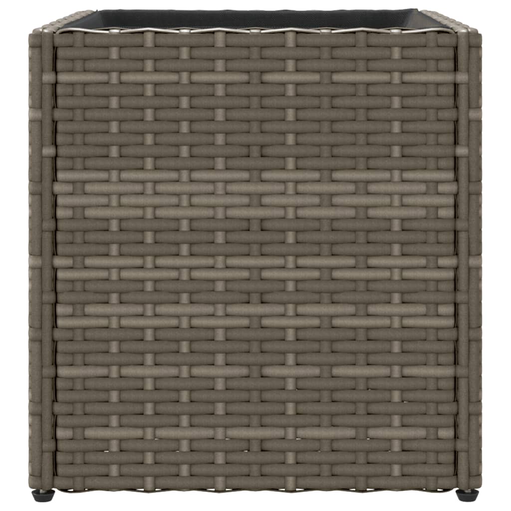 Pflanzkübel 2 Stk. Grau 36x30x32 cm Poly Rattan