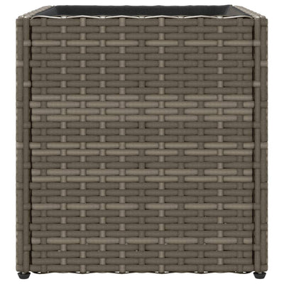 Pflanzkübel 2 Stk. Grau 36x30x32 cm Poly Rattan