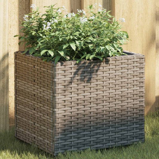 Pflanzkübel 2 Stk. Grau 36x30x32 cm Poly Rattan