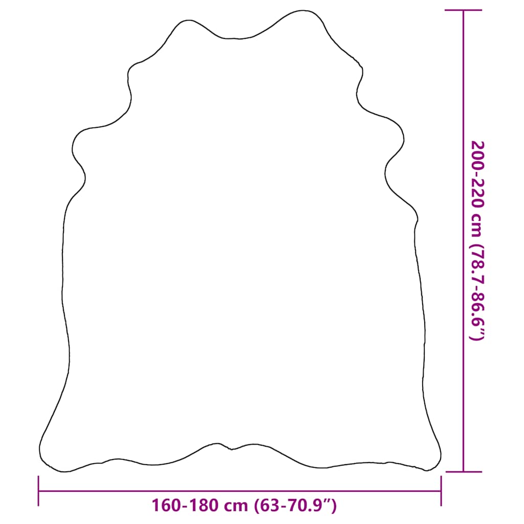 Teppich Echtes Rindsleder Schwarz 180x220 cm