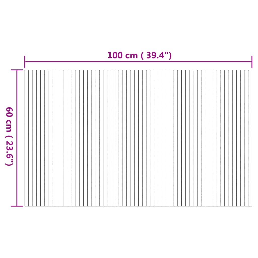 Teppich Rechteckig Natur 60x100 cm Bambus