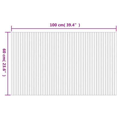 Teppich Rechteckig Braun 60x100 cm Bambus