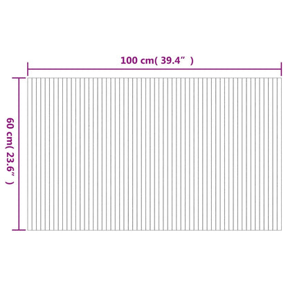 Teppich Rechteckig Hell Natur 60x100 cm Bambus