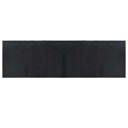 Teppich Rechteckig Schwarz 60x200 cm Bambus
