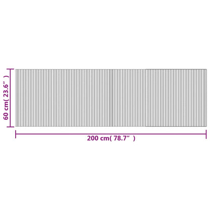 Teppich Rechteckig Schwarz 60x200 cm Bambus