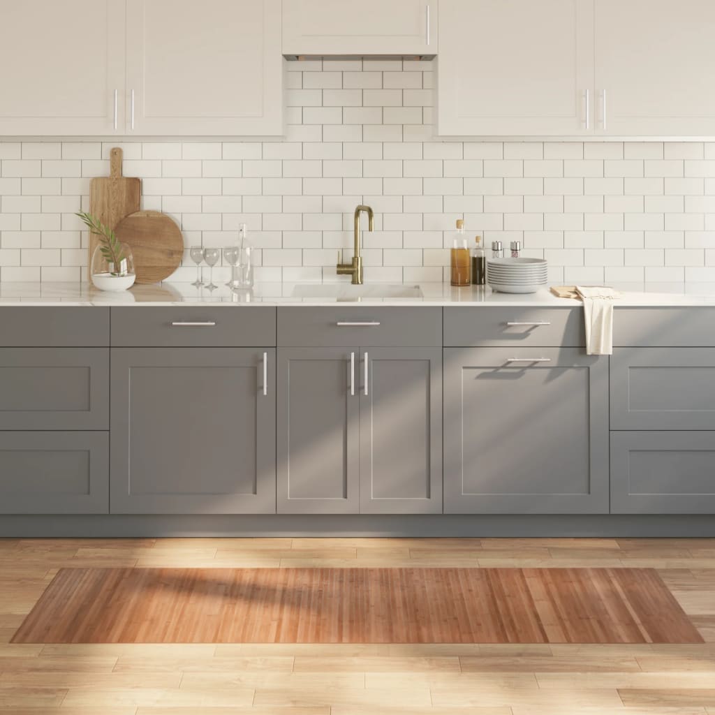 Teppich Rechteckig Natur 60x200 cm Bambus