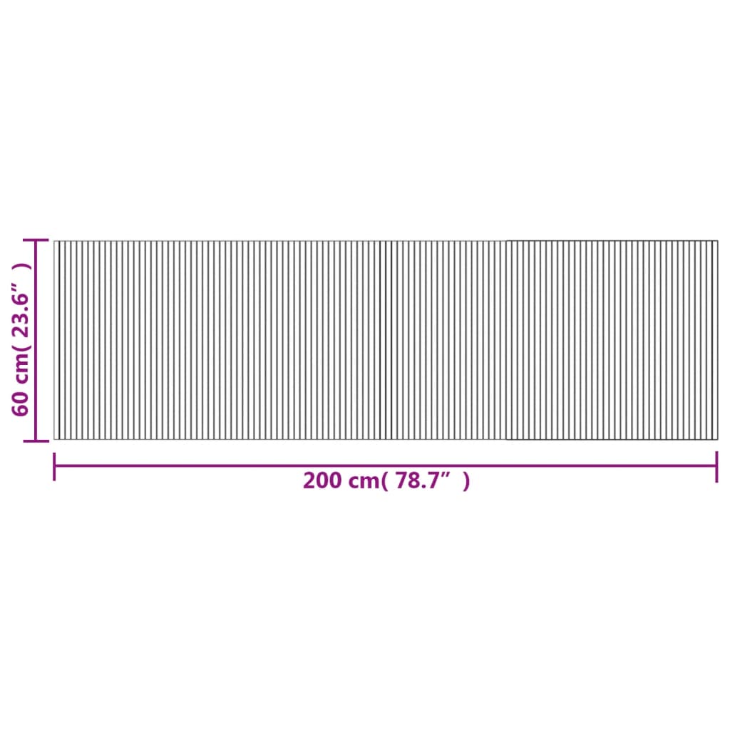 Teppich Rechteckig Braun 60x200 cm Bambus