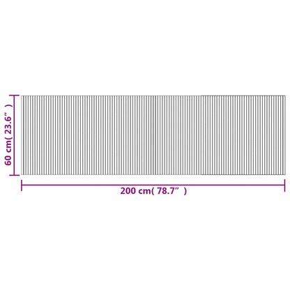Teppich Rechteckig Braun 60x200 cm Bambus