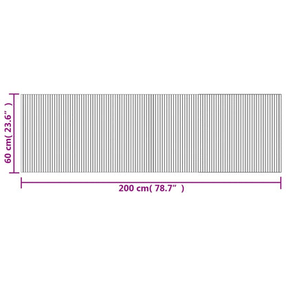 Teppich Rechteckig Grau 60x200 cm Bambus