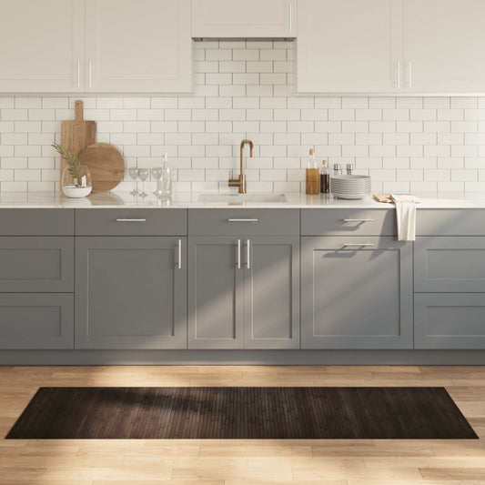 Teppich Rechteckig Dunkelbraun 60x200 cm Bambus