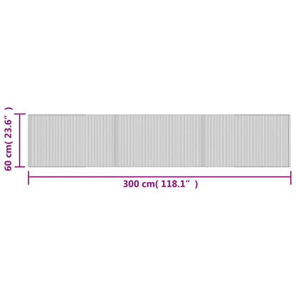 Teppich Rechteckig Schwarz 60x300 cm Bambus