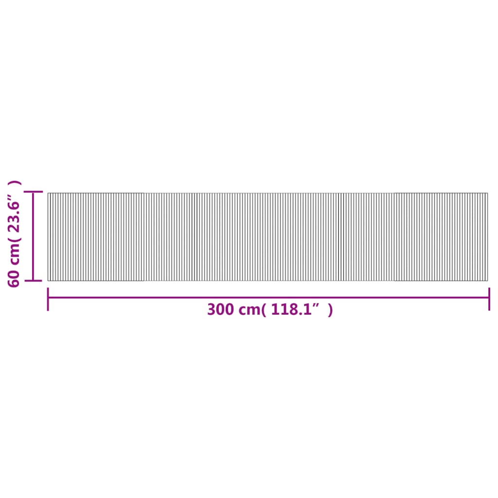 Teppich Rechteckig Braun 60x300 cm Bambus