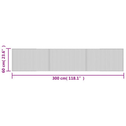 Teppich Rechteckig Hell Natur 60x300 cm Bambus