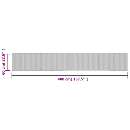 Teppich Rechteckig Schwarz 60x400 cm Bambus