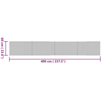 Teppich Rechteckig Natur 60x400 cm Bambus