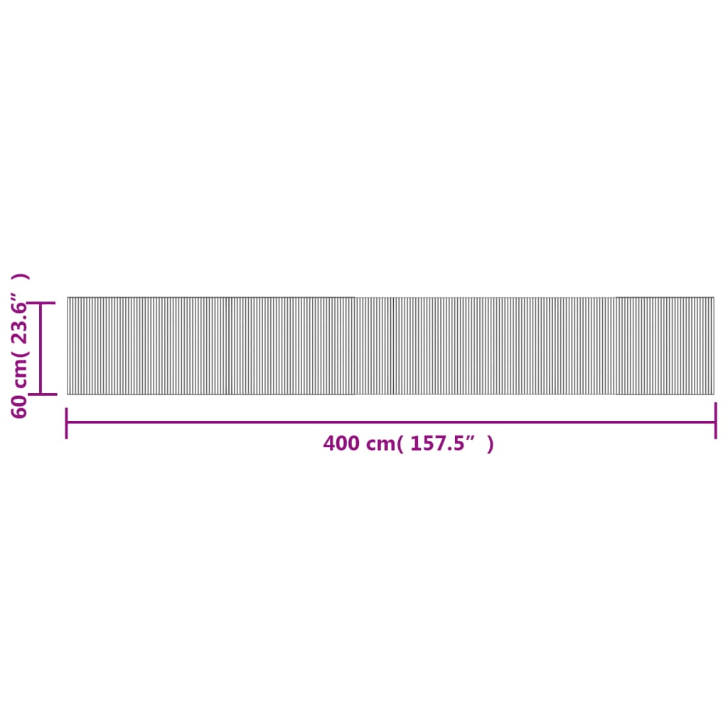 Teppich Rechteckig Hell Natur 60x400 cm Bambus