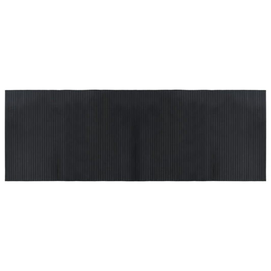 Tappeto rettangolare nero, 70x200 cm, bambù