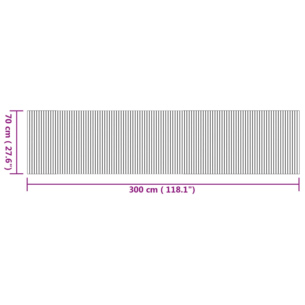 Tappeto rettangolare, finitura naturale, 70x300 cm, bambù