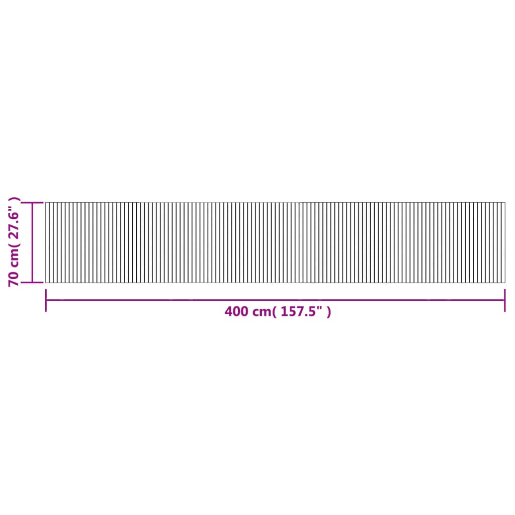 Teppich Rechteckig Schwarz 70x400 cm Bambus