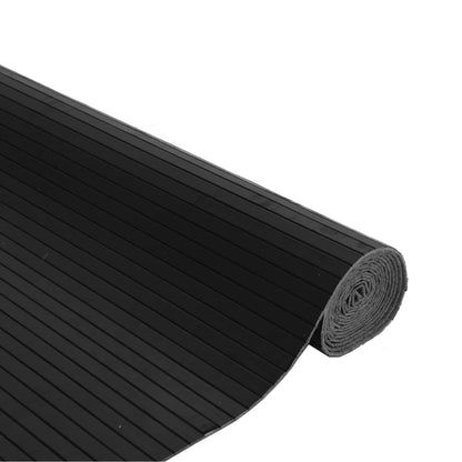 Tappeto rettangolare nero, 80x200 cm, bambù