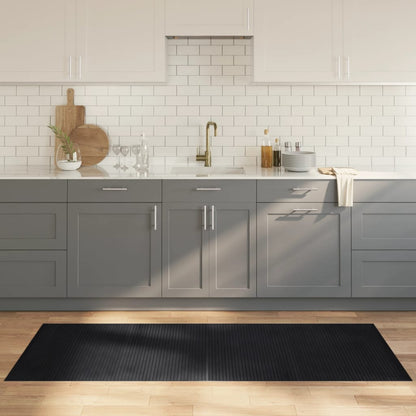 Tappeto rettangolare nero, 80x200 cm, bambù