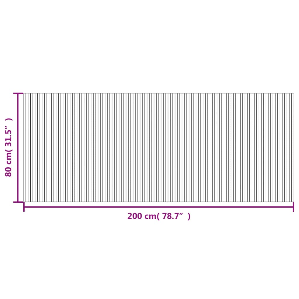 Teppich Rechteckig Grau 80x200 cm Bambus