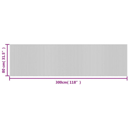 Teppich Rechteckig Schwarz 80x300 cm Bambus