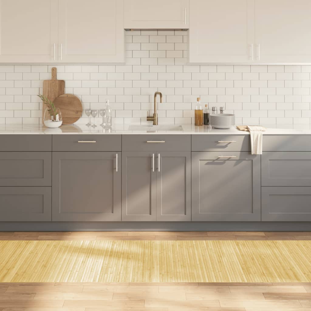 Tappeto rettangolare, colore naturale chiaro, 80x300 cm, bambù