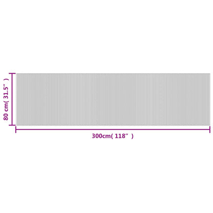 Teppich Rechteckig Grau 80x300 cm Bambus