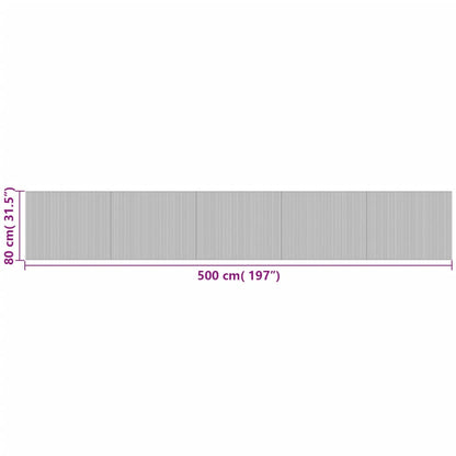 Teppich Rechteckig Schwarz 80x500 cm Bambus