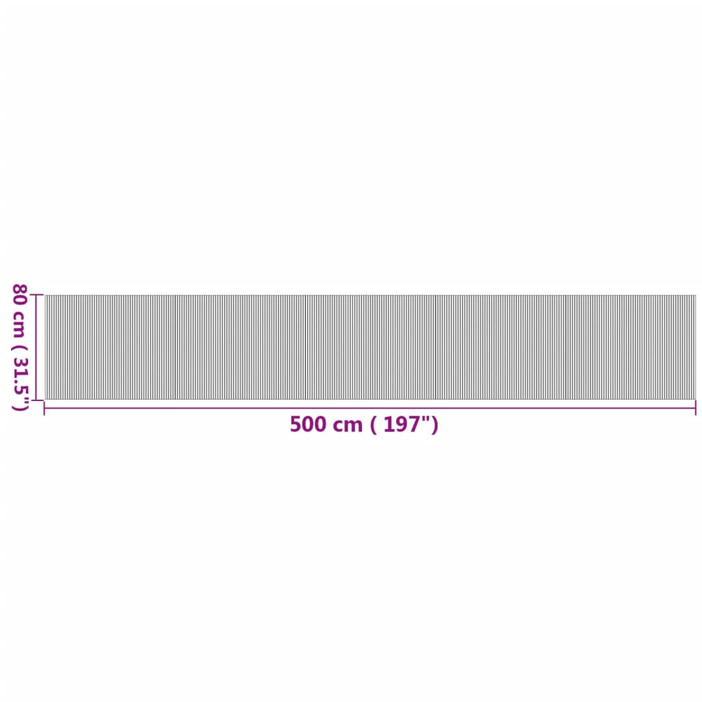 Teppich Rechteckig Natur 80x500 cm Bambus