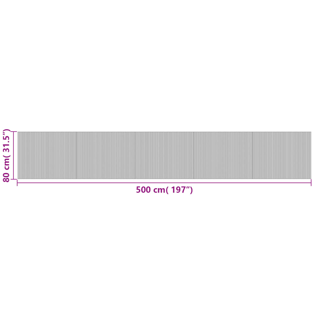 Teppich Rechteckig Braun 80x500 cm Bambus