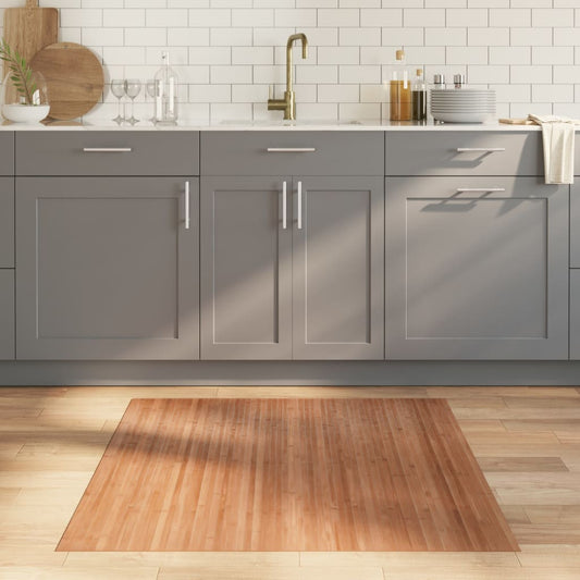 Teppich Rechteckig Natur 100x100 cm Bambus