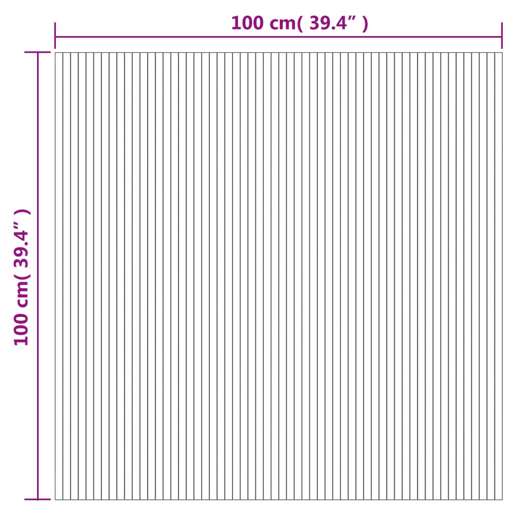 Teppich Rechteckig Braun 100x100 cm Bambus