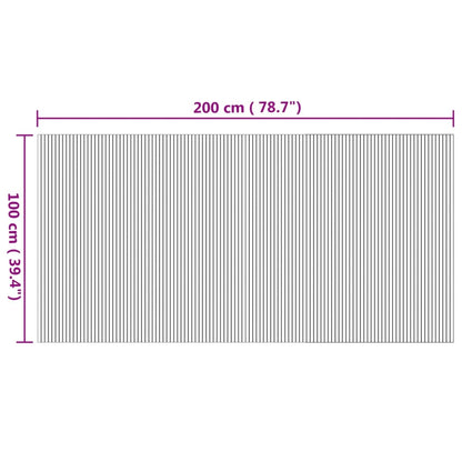 Tappeto rettangolare, colore naturale, 100x200 cm, bambù