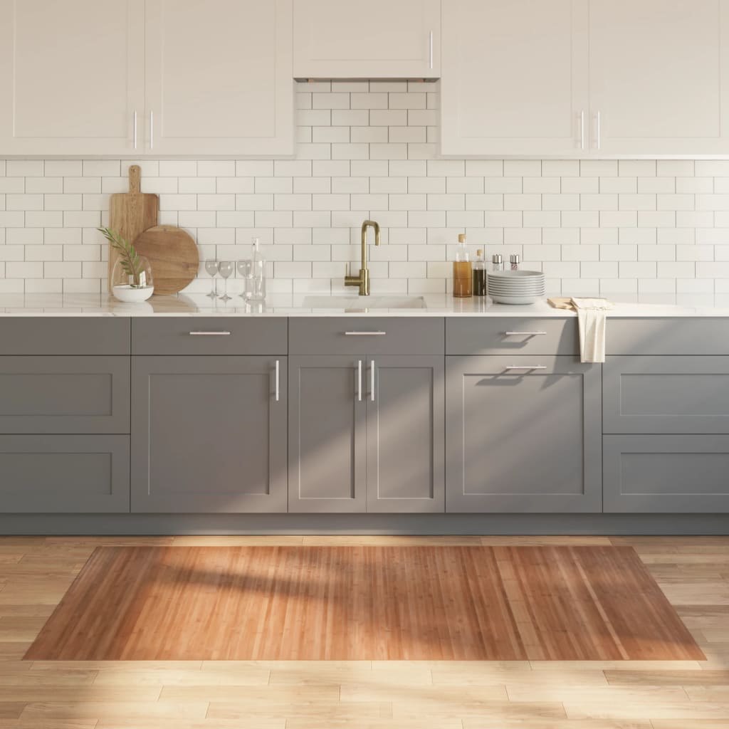 Tappeto rettangolare, colore naturale, 100x200 cm, bambù