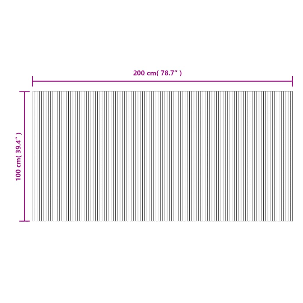 Teppich Rechteckig Hell Natur 100x200 cm Bambus