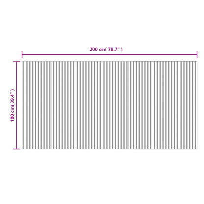 Teppich Rechteckig Hell Natur 100x200 cm Bambus