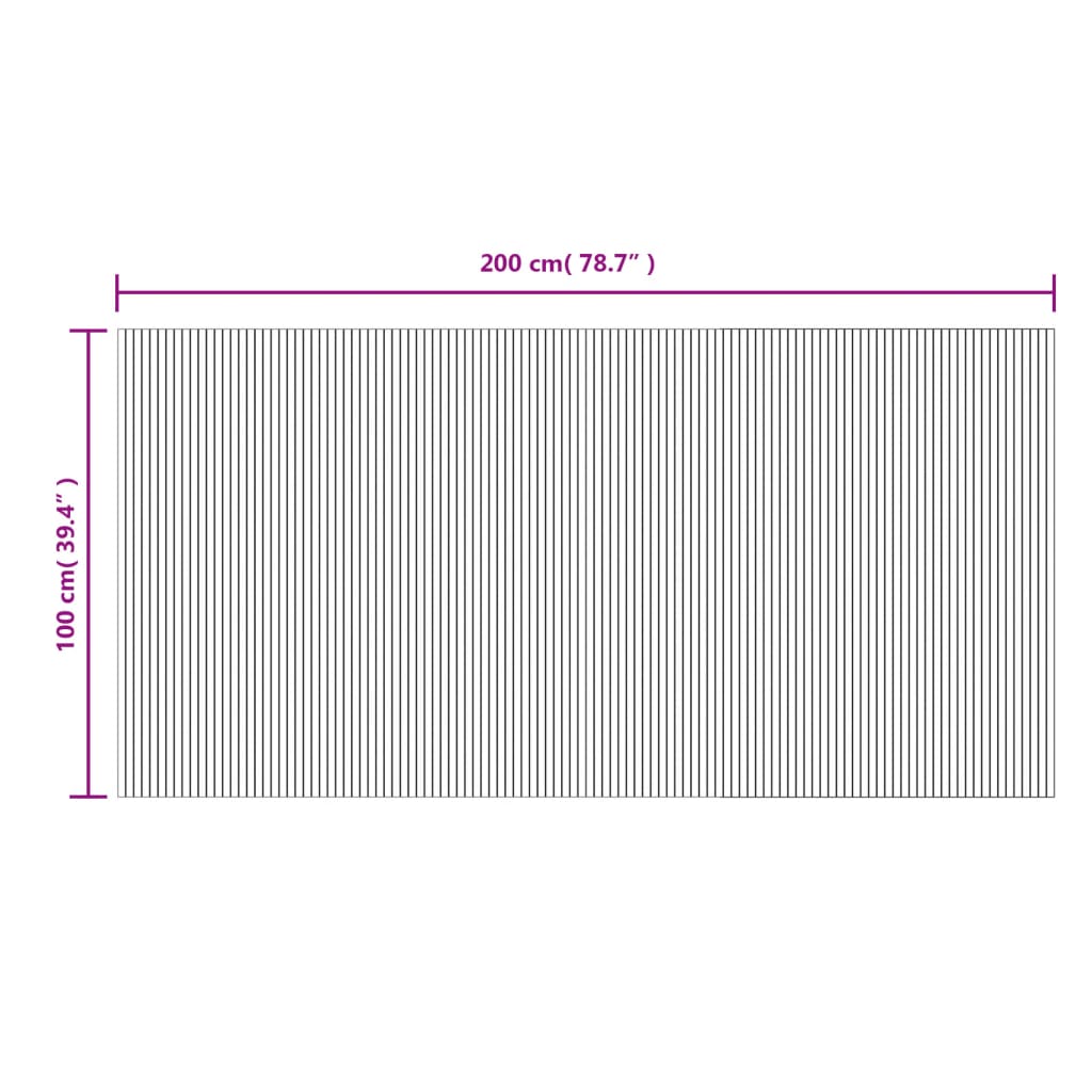 Teppich Rechteckig Grau 100x200 cm Bambus