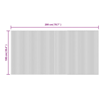 Teppich Rechteckig Grau 100x200 cm Bambus