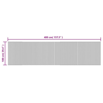 Teppich Rechteckig Schwarz 100x400 cm Bambus