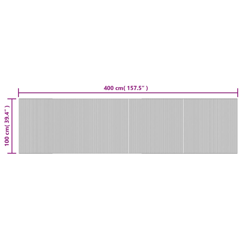 Teppich Rechteckig Grau 100x400 cm Bambus