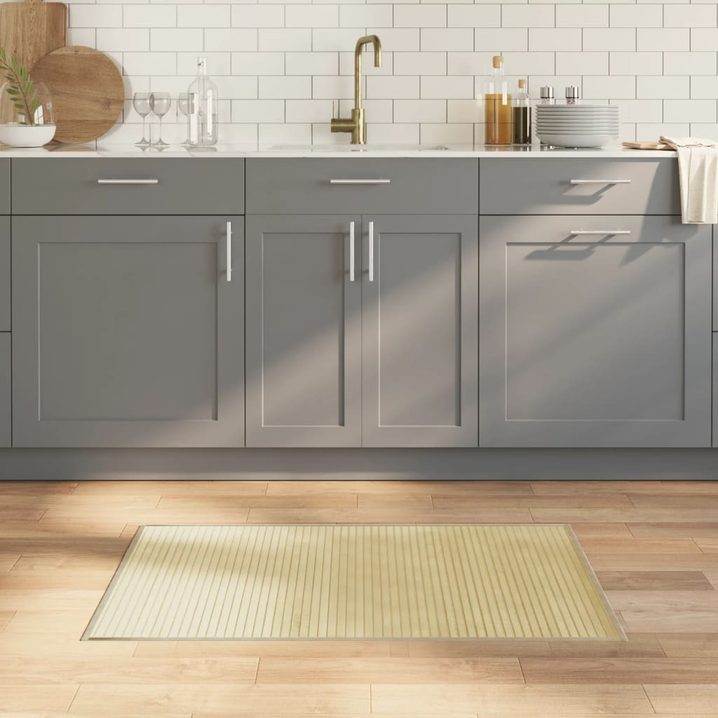 Tappeto rettangolare, colore naturale chiaro, 60x100 cm, bambù