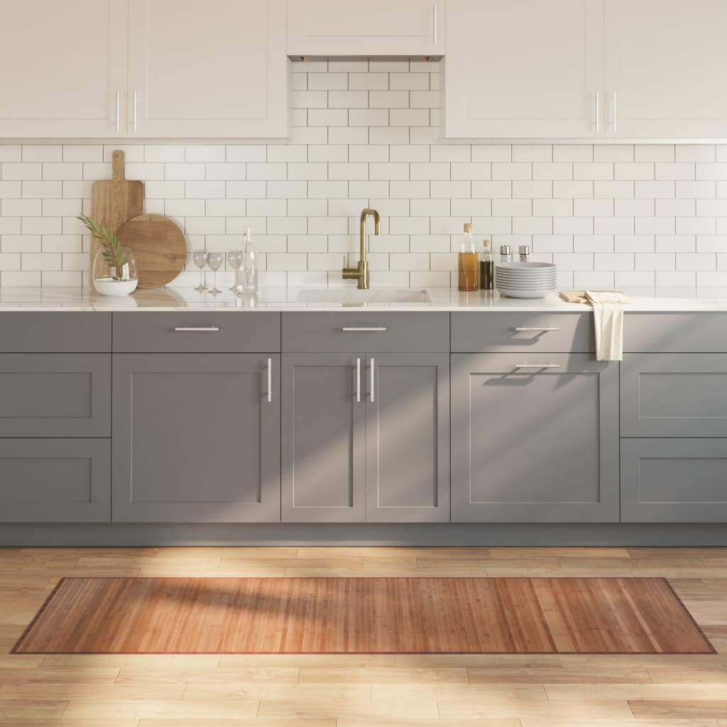 Tappeto rettangolare, finitura naturale, 60x200 cm, bambù